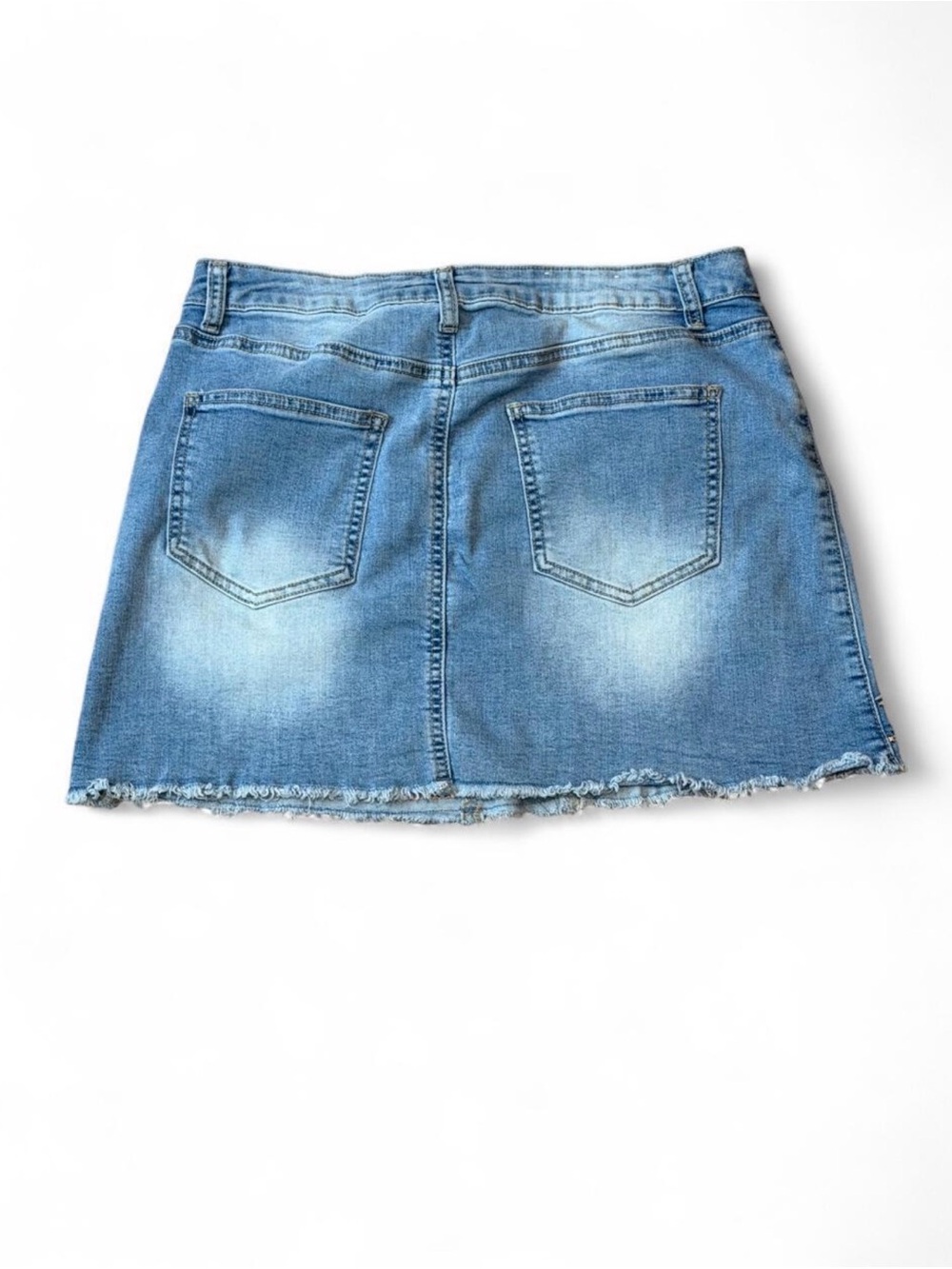 Altar’d State Embroidered Floral Denim Mini Skirt Medium Boho Cottagecore Y2K - Picture 5 of 7